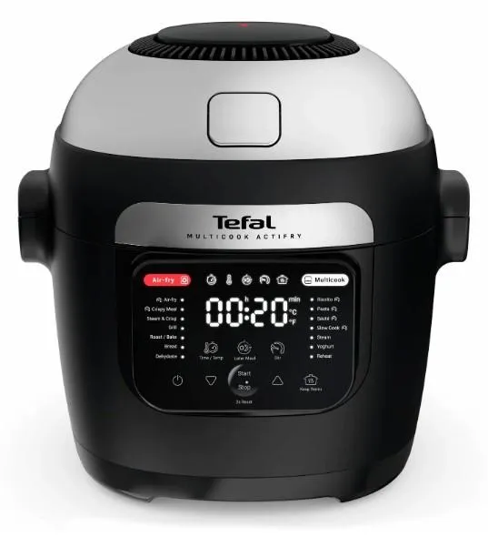 Мультиварка-скороварка Tefal Multicook Actifry, 1334Вт, чаша-6л, сенсорное управл., 14 програм, металл/пластик, черный