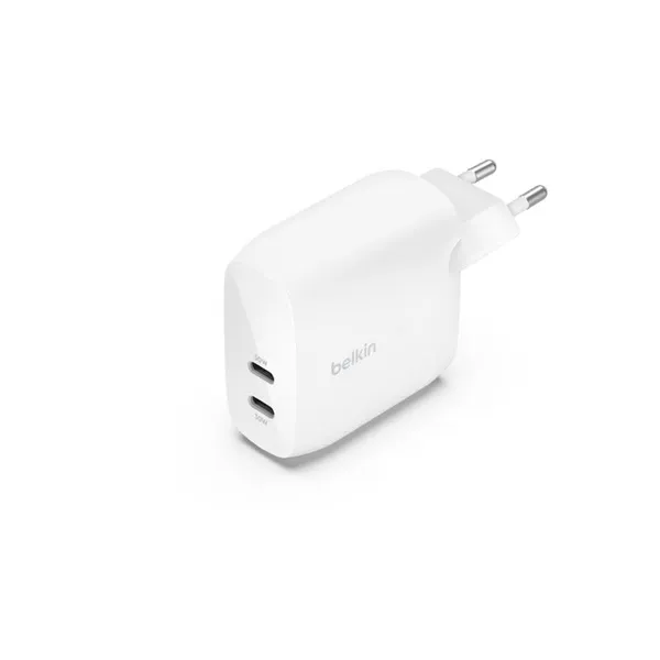Зарядний пристрій мережевий Belkin 60Вт 2хUSB-С PD PPS, білий