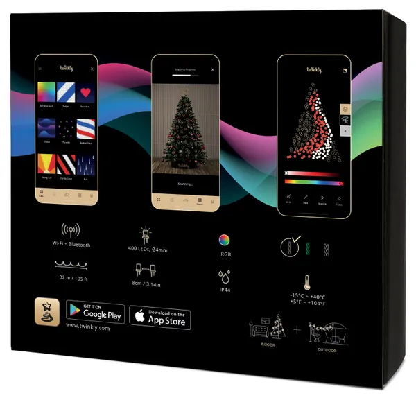 Гирлянда Smart LED Twinkly Strings RGB 400 IP44 32м черный кабель цена в Украине