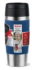 Термочашка Tefal Travel Mug Classic, 360мл, нержавіюча сталь, синій фото