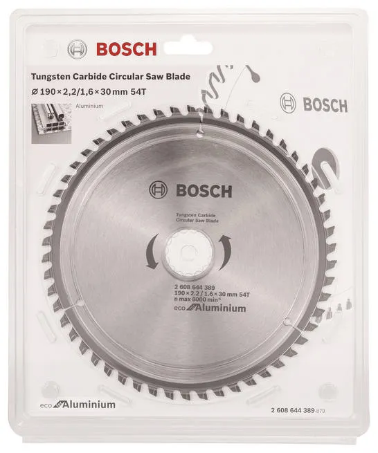 Диск пильный Bosch Eco for Aluminium 190x2.42/1.6x30 мм 54TCG цена в Украине