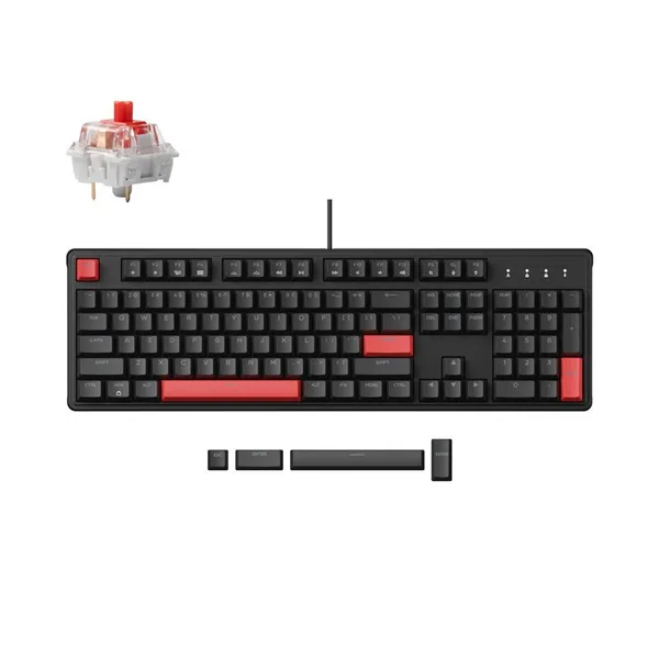 Клавиатура механическая Lemokey  X3 104Key, Keychron Red, USB-A, QMK/VIA, Hot-Swap, EN/UKR, RGB, чорний