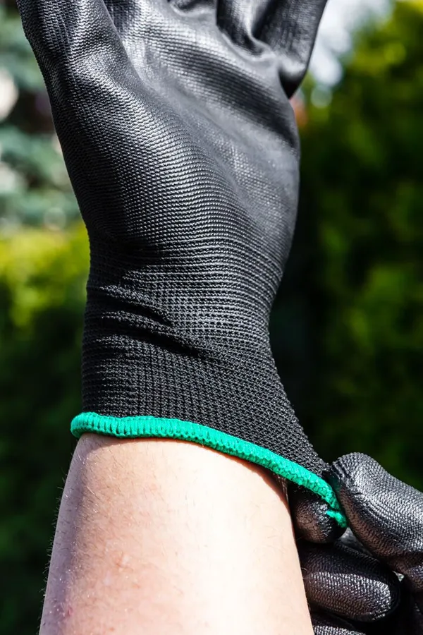 Перчатки рабочие Verto, полиуретановое покрытие, р.8, черный цена в Украине