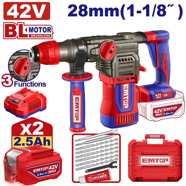 Перфоратор аккумуляторный EMTOP ELRH422882