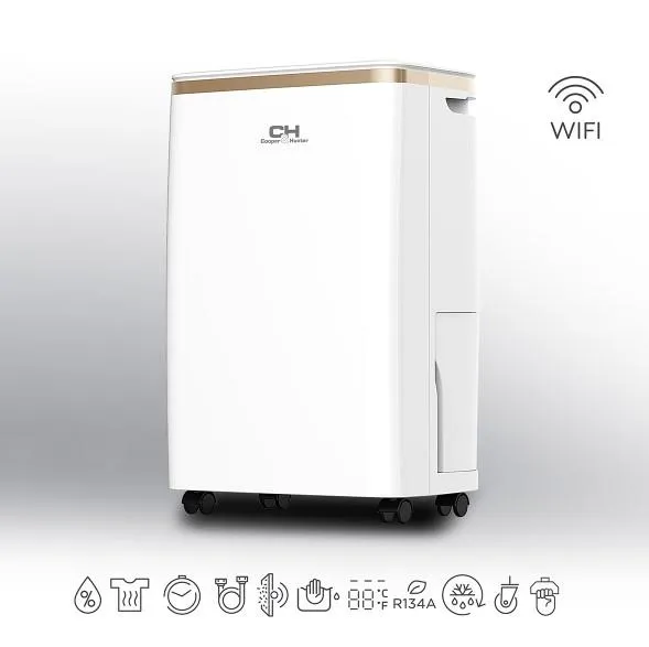 Осушитель воздуха Cooper&Hunter CH-D005WD8-12LDWF, 10л/сутки, 28м.кв , 110м3/час, 145Вт, 3л, дисплей, эл.упр-ие, WI-FI, таймер, ионизатор, автооткл., белый