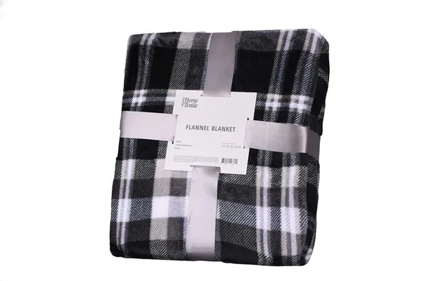 Плед Ardesto Flannel, 160х200см, 100% полиэстер, клетка, серый