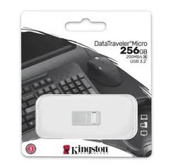 Накопичувач Kingston  256GB USB 3.2 Type-A Gen1 DT Micro R200MB/s Metal фото