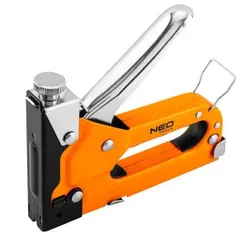 Степлер Neo Tools, 3 в 1, 4-14 мм, тип скоб G, L, E, регулювання забивання скоб фото