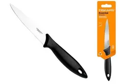 Кухонний ніж для коренеплодів Fiskars Essential, 11см, нержавіюча сталь, пластик, чорний фото