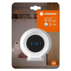 Світильник нічник з акумулятором LEDVANCE NIGHTLUX CLOCK 0.3Вт 3000/4000/6500К 5Лм 1000мА•год годинник USB-A > microUSB білий фото