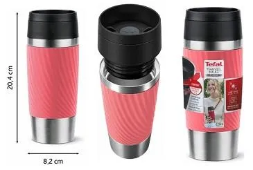 Термочашка Tefal Travel Mug Classic Twist, 0.36л, нержавеющая сталь, коралловый