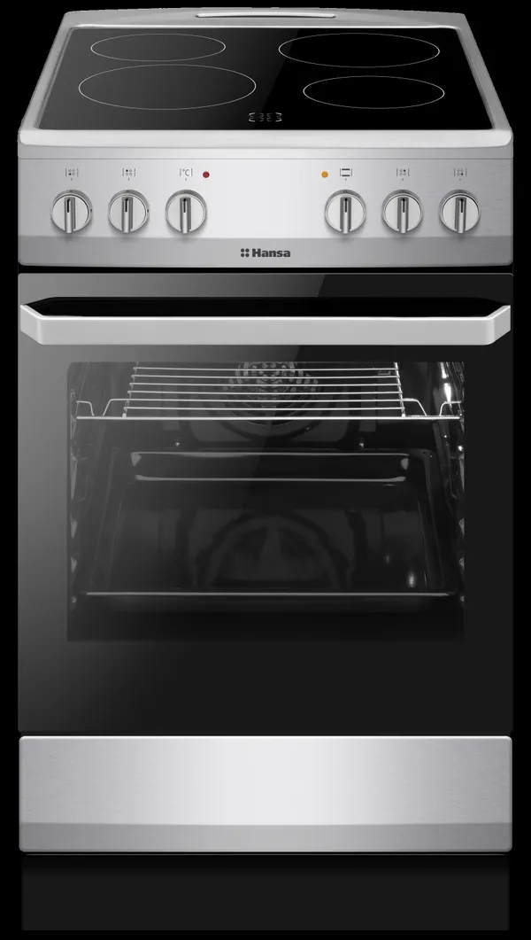 Плита Hansa электрическая стеклокерамическая, 62л, 50x60см, конвекция, нерж