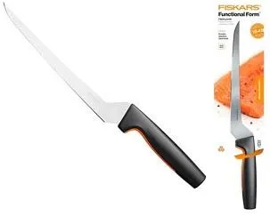 Кухонний ніж філейний Fiskars Functional Form, 21.6см, нержавіюча сталь, пластик, чорний