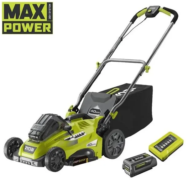 Газонокосилка аккумуляторная Ryobi Max Power RLM36X41H50G 36В акб 1х5А·ч 40см 45л 20-70мм 18.5кг