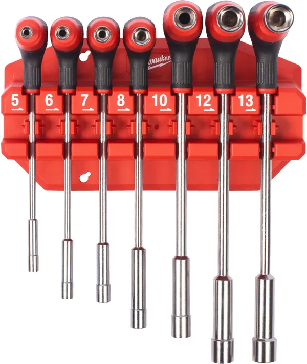 Набір ключів Г-образних с 6гр. головками MILWAUKEE з комфортною ручкою, (7шт) (5/6/7/8/10/12/13мм)