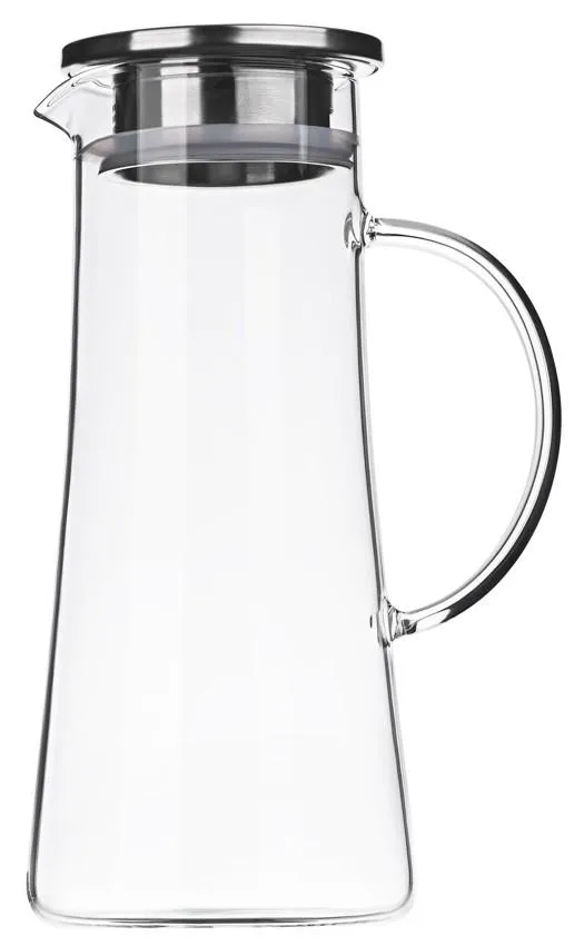 Кувшин с крышкой ARDESTO 1400мл, боросиликатное стекло, нержавеющая сталь, прозрачный