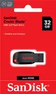 Накопичувач SanDisk   32GB USB 2.0 Type-A Cruzer Blade Чорний