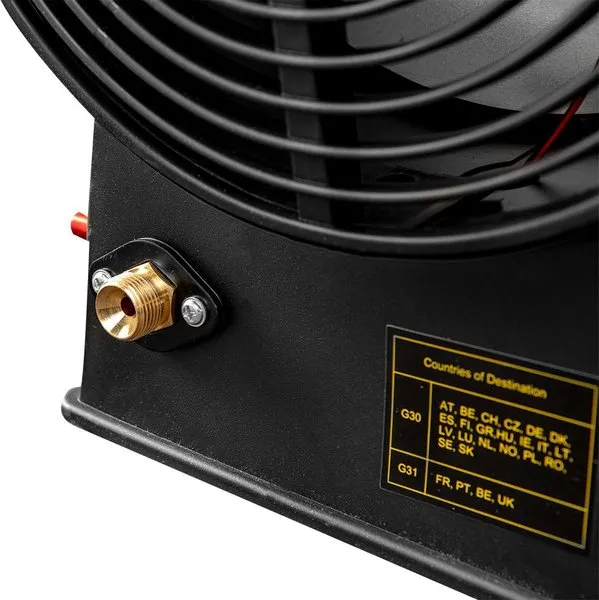 Купить Тепловая пушка газовая GRAPHITE, аккумуляторная 18В, 30кВт, 200м кв., 500м куб/ч, IP24, чёрный со скидкой