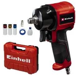 Гайковерт пневматичний Einhell TC-PW 610 Compact, 610Нм, 6.3бар, 142л/хв, М14, 3 головки, кейс, 1.14кг фото