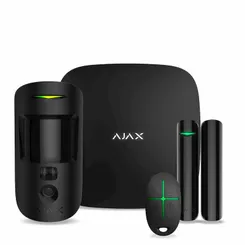 Комплект охоронної сигналізації Ajax StarterKit Cam Plus, hub 2 plus, motioncam, doorprotect, spacecontrol, jeweller, бездротовий, чорний фото