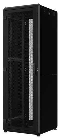 Шафа MIRSAN 19", 42U, GTV, перфорація 63%, 600x600 мм, максимально 2000 кг, чорна фото