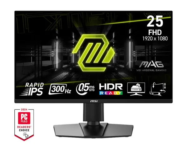 Монітор MSI 24.5" MAG 255PXF 2xHDMI, DP, MM, IPS, 300Hz, 0.5ms, sRGB 120%, FreeSync, Pivot