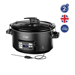 Повільноварка Russell Hobbs SouseVide, 350Вт, чаша-6.5л, електронне керув., 2 щупи, вакууматор, нерж. сталь, чорний фото