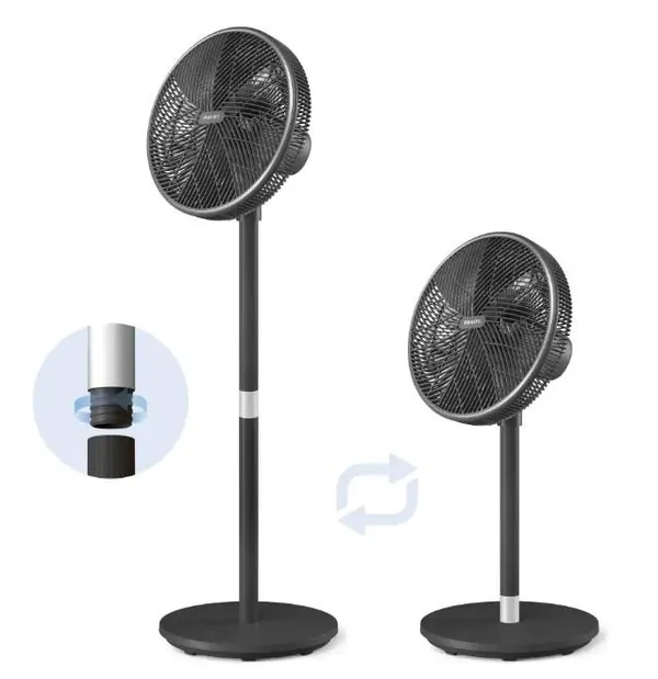 Вентилятор Philips напольный Series 3000, 40см, 48Вт, управление сматфоном, регулировка высоты, черный