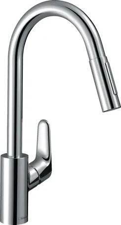 Змішувач для кухні Hansgrohe Focus, довж.виливу - 235мм, витяжний, 1важіль, KM240, хром фото