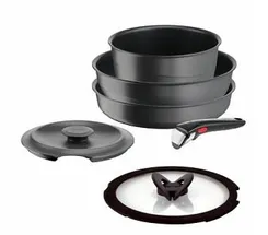 Набор посуды Tefal Ingenio Inspiration, 6 предметов, алюминий, стекло, бакелит, черный фото