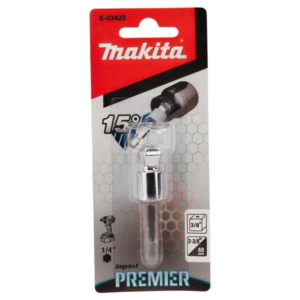 Адаптер Impact Premier Makita E-03420 (HEX1/4, SQ3/8, 55 мм) держатель головок шарнирный XTT