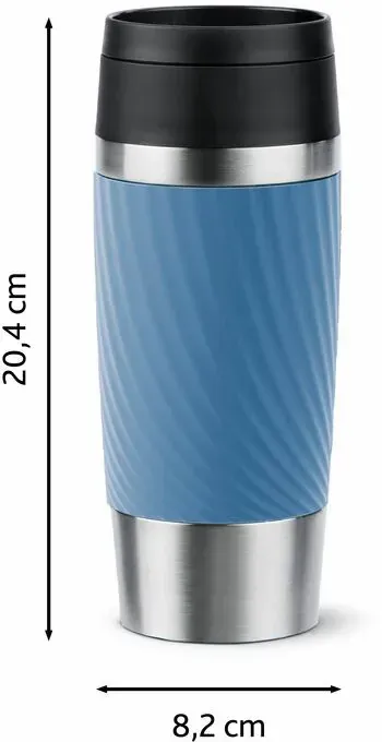 Термочашка Tefal Travel Mug Classic Twist, 360мл, нержавіюча сталь, блакитний купити в Україні