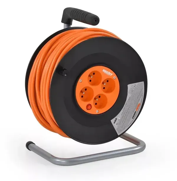 Удлинитель на катушке 50 м/4 розетки HECHT 450153