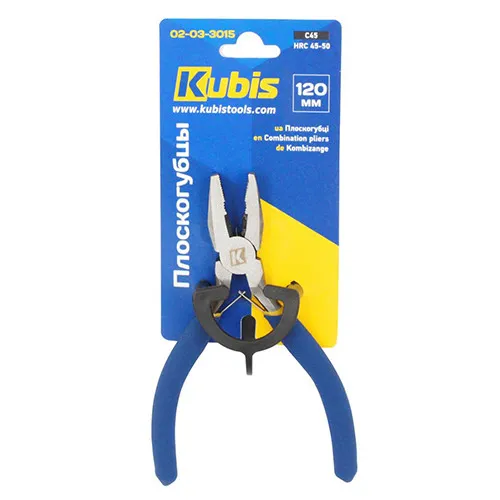 Плоскогубцы-пассатижи комбинированные 120 мм C45 авторазжим Kubis 02-03-3015 купить в Украине