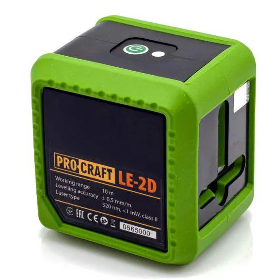 Лазерный уровень 2 луча Procraft LE-2D зеленый диод