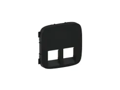 Лицьова панель подвійної розетки RJ11/RJ45 Legrand Valena ALLURE, IN*MATIC, антрацит фото