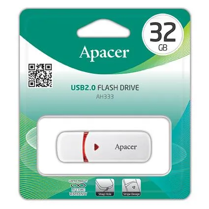 Накопичувач Apacer  32GB USB 2.0 Type-A AH333 Білий