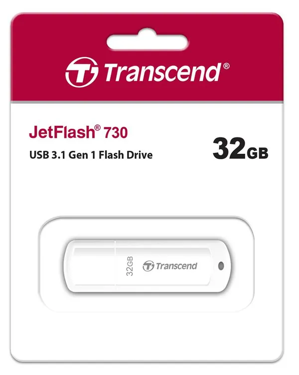 Накопичувач Transcend  32GB USB 3.1 Type-A JetFlash 730 Білий