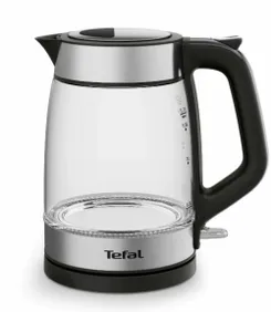 Электрочайник Tefal Glass Kettle 1.7л, стекло, с подсветкой, серебристо-черный фото