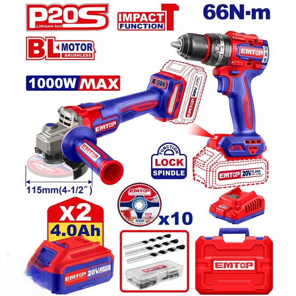 Набір інструментів акумуляторних EMTOP ECKL20273