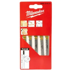 Полотно пилочное для электролобзика Milwaukee T101D по дереву, шаг зуба 4мм х 75мм, 5шт фото