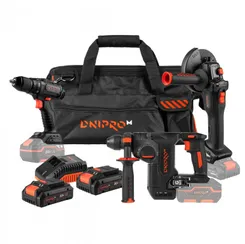 Перфоратор DHR-202BC ULTRA + Шуруповерт CD-200BC ULTRA + Болгарка DGA-202SBC + Батарея BP-240N (2 шт.) + Зарядное устройство FC-230 + Сумка BN-45 фото