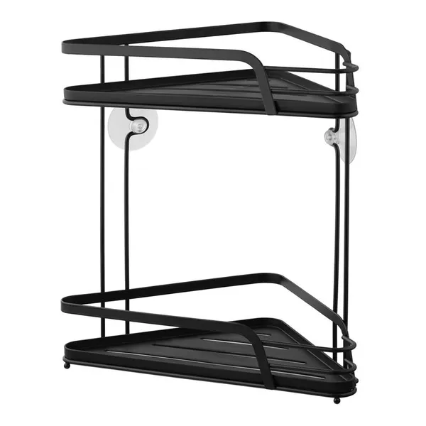 Полка угловая ARDESTO Vigor 2-ярусная 22см, металл, полипропилен, черный