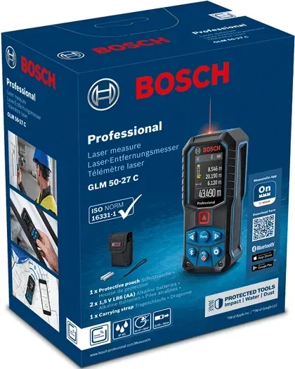 Далекомір лазерний Bosch GLM 50-27 C, 0.05-50м, ±1.5мм, IP65, 0.2кг відгуки