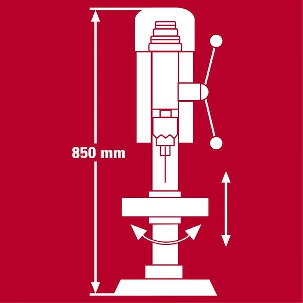 Купити Верстат свердлильний Einhell TC-BD 630/1 630Вт 250-2400об·хв виліт 126мм патрон В16 1.5-16мм 19.4кг зі знижкою