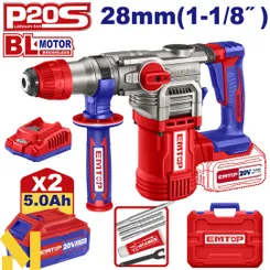 Перфоратор аккумуляторный EMTOP ELRH202885 фото