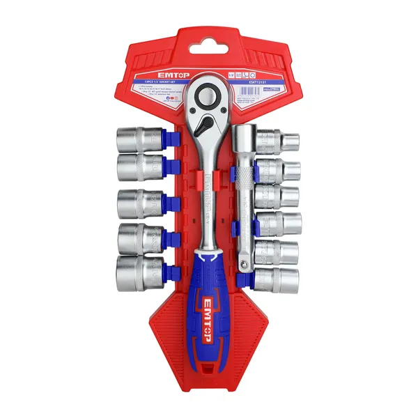 Набор торцевых головок EMTOP ESKT12131 13 пр. цена в Украине