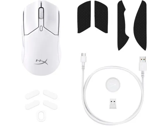 Мышь HyperX Pulsefire Haste 2 mini, RGB, USB-A/WL/BT, белый