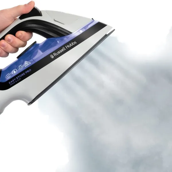 Утюг Russell Hobbs Easy Store Pro, 2400Вт, 320мл, паровой удар -180гр, постоянный пар - 45гр, смотка шнура, керам. подошва, бело-синий цена в Украине