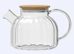 Заварник ARDESTO Iceberg 1000мл, боросилікатне скло, бамбук, прозорий фото